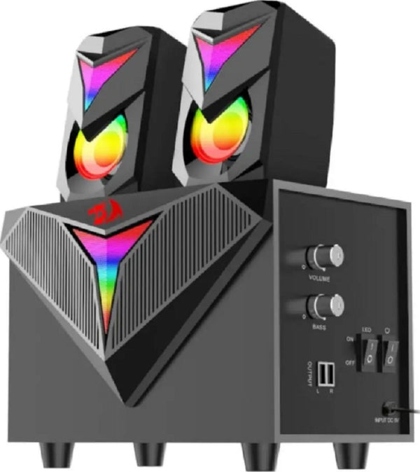 Redragon GS700 Toccata Stereo Gaming Speaker, RGB LED Backlight, 150Hz~20kHz Frequency, Bass Volume Control, USB 5V Power Input, ≥30db Signal to Noise Ratio | GS700