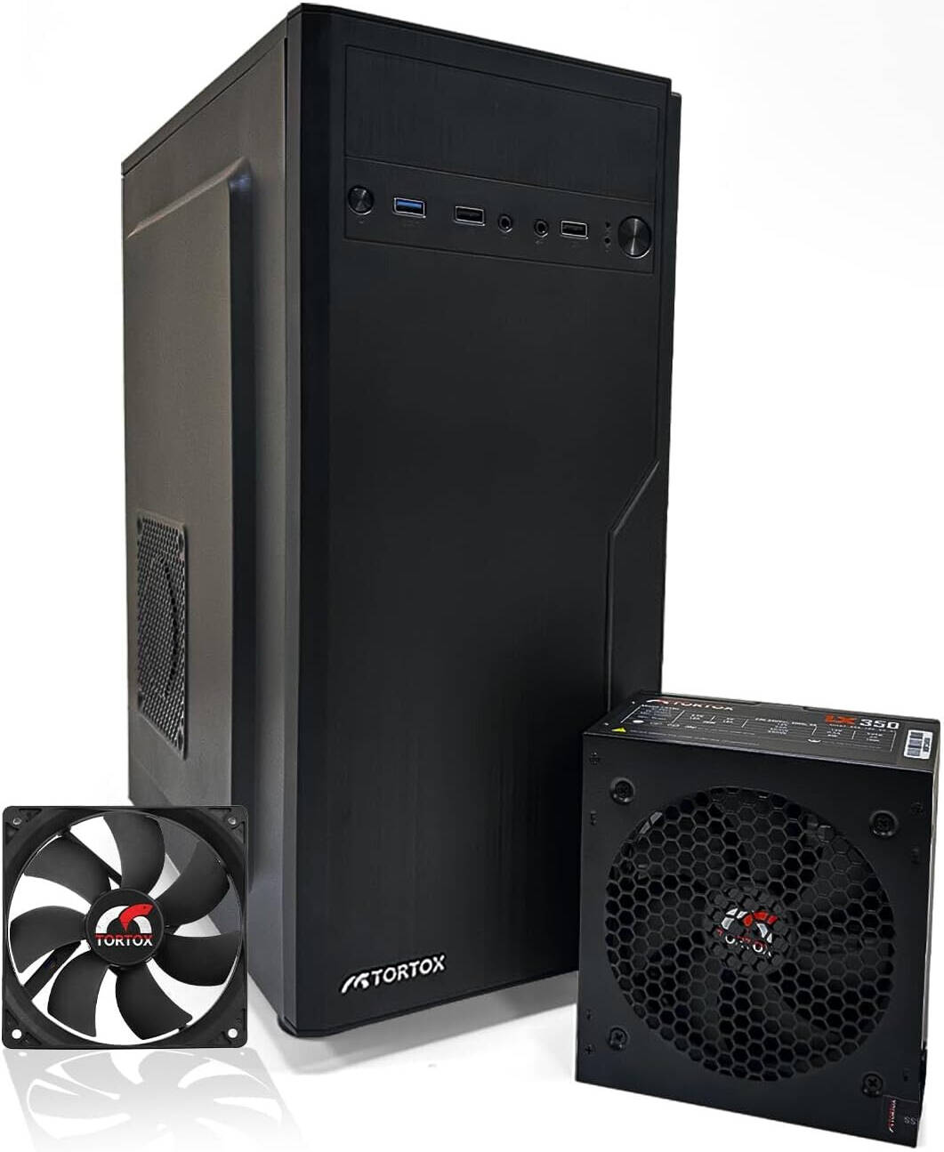 Tortox Zion Professional mATX PC Case with Pre-Installed 350W ATX Power Supply and 120MM Chassis Fan
