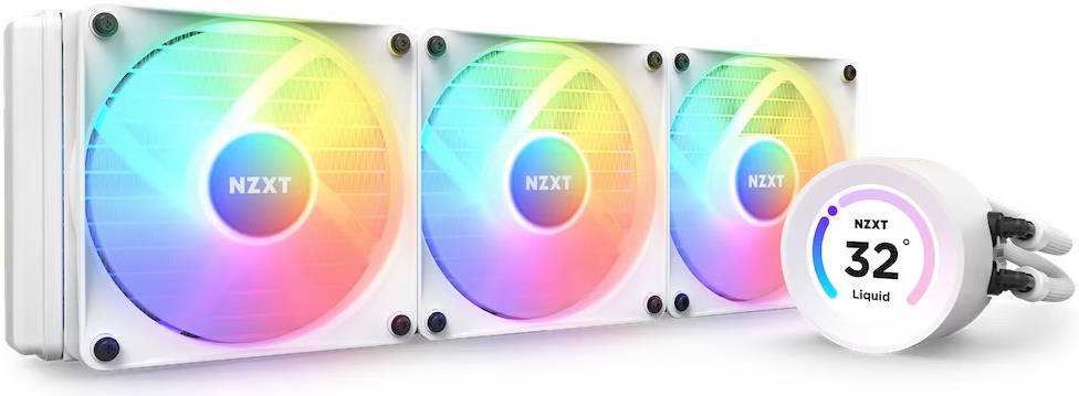 NZXT Kraken Elite 360 RGB AIO Liquid CPU Cooler, LCD Display, white | RL-KR36E-W1