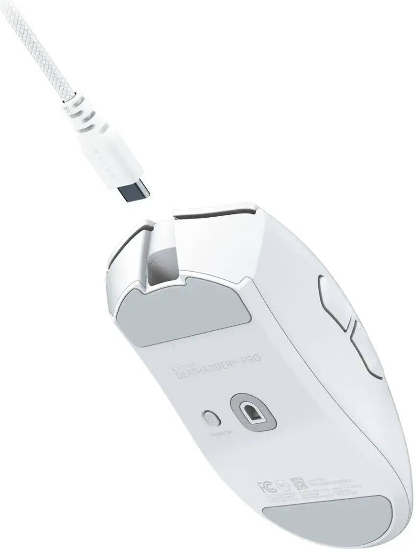 Razer DeathAdder V4 Pro Gaming Mouse, Optical Mouse Switches Gen-4, 900 Max Speed IPS, 45,000 Max Sensitivity DPI, Up to 8000 Hz Polling Rate, White | RZ01-05330200-R3G1