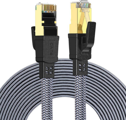 Twisted Minds CAT8 Flat Braided Ethernet Cable 3M 40Gbps RJ45 Network Cable | TM-CAT8-3M