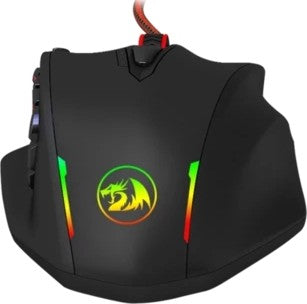 Redragon M908 IMPACT MMO Gaming Mouse up to 12,400 DPI High Precision Laser Mouse for PC, 18 Programmable Buttons, Weight Tuning Cartridge, 12 Side Buttons | M908