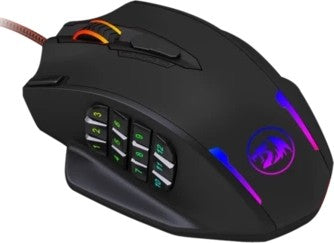 Redragon M908 IMPACT MMO Gaming Mouse up to 12,400 DPI High Precision Laser Mouse for PC, 18 Programmable Buttons, Weight Tuning Cartridge, 12 Side Buttons | M908