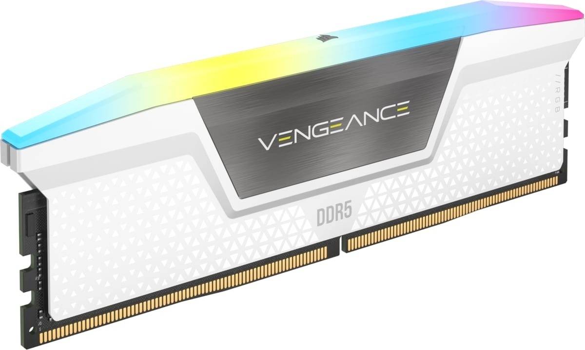 CORSAIR VENGEANCE 32GB (2 x 16GB) RGB DDR5 6000MHz, White| CMH32GX5M2B6000C40W