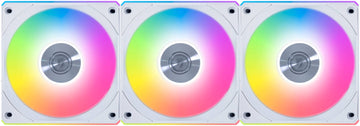 Lian Li Uni Fan CL Wireless 120MM Case Fan, WHITE, Pack of 3, 2100 RPM Fan Speed, REVERSE