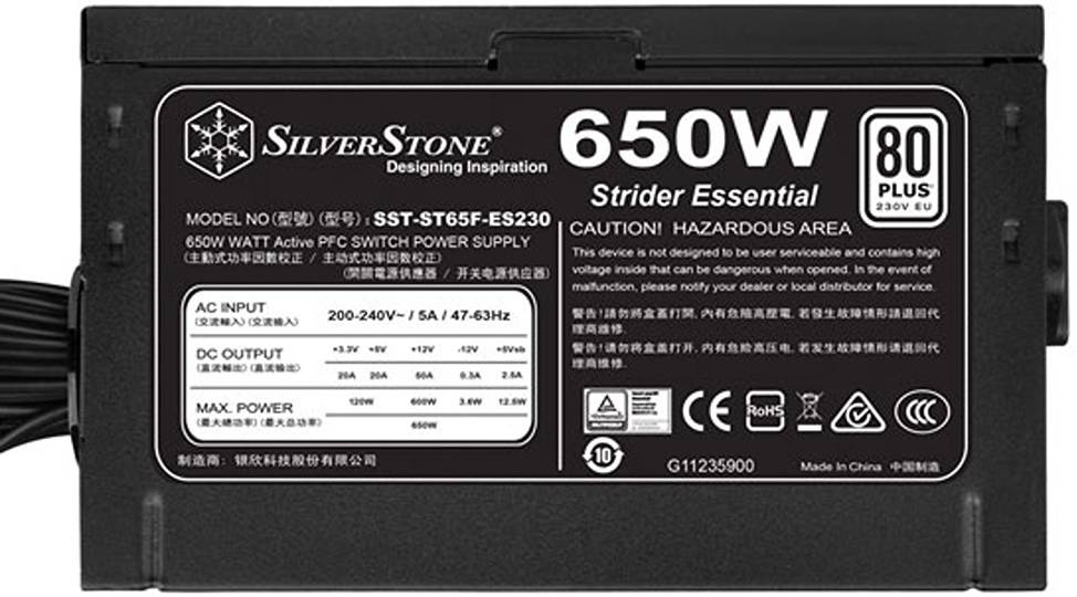 Silver Stone ST65F-ES230 80 Plus 230V EU 650W ATX PSU