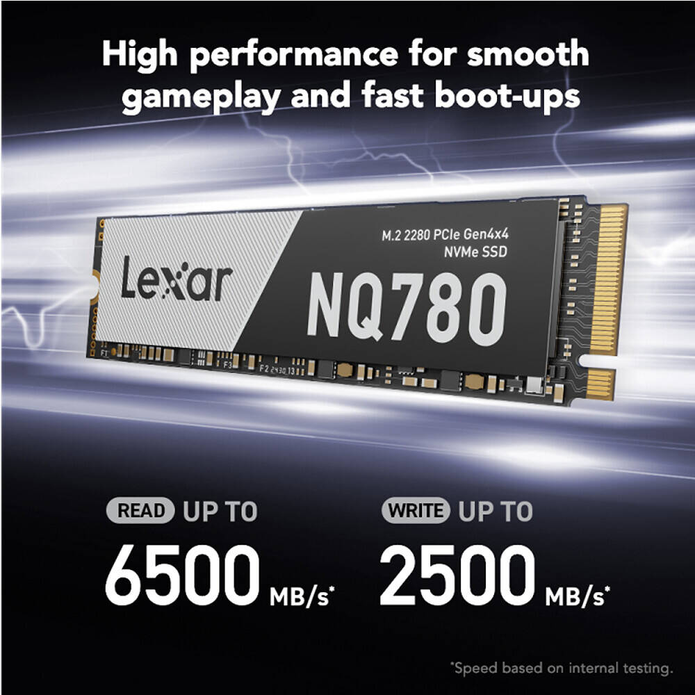 Lexar NQ780 1TB M.2 2280 PCIe Gen 4x4 NVMe SSD, Up to 6500/2500 MB/s Read/Write | LNQ780X001T-RNNNU