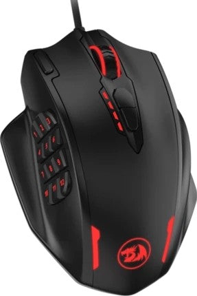 Redragon M908 IMPACT MMO Gaming Mouse up to 12,400 DPI High Precision Laser Mouse for PC, 18 Programmable Buttons, Weight Tuning Cartridge, 12 Side Buttons | M908