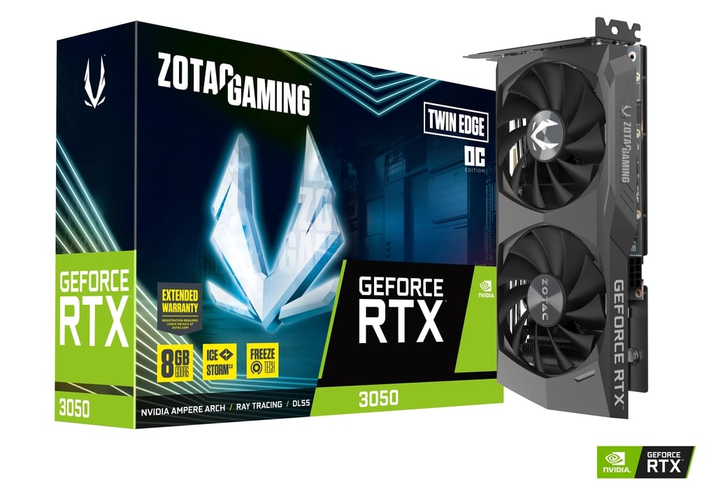 ZOTAC Gaming GeForce RTX 3050 Graphics Card, 6GB GDDR6 96-Bit Memory, 14 Gbps Memory Clock, 1470 MHz Boost Clock, 2304 CUDA Cores, PCI Express 4.0 8x OC Edition