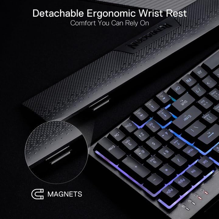Redragon Shiva K515 98-Key RGB Membrane Gaming Keyboard, Mechanical Linear Switches, 26-Key Anti-Ghosting