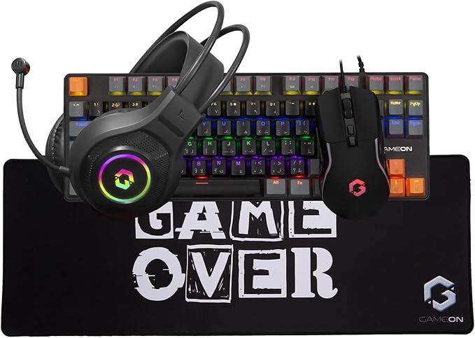GAMEON VIPER X All-In-One Gaming Bundle (Mechanical Keyboard, Headset, Mouse & Mousepad), Black | GO-VIPER-X