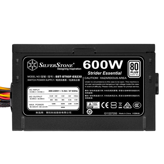 مزود الطاقة SilverStone 600W ATX12V / SLI Ready CrossFire Ready 80 PLUS BRONZE | SST-ST60F-ES230