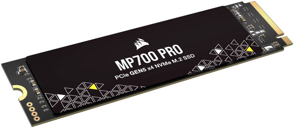 Corsair MP700 Pro 4TB NVMe PCIe 5.0 M.2 SSD, 12400 MB/s Read Speeds & 11800 Write Speeds, 3D TLC NAND Technology, 1.6 Million Hours MTBF, Black | CSSD-F4000GBMP700PNH