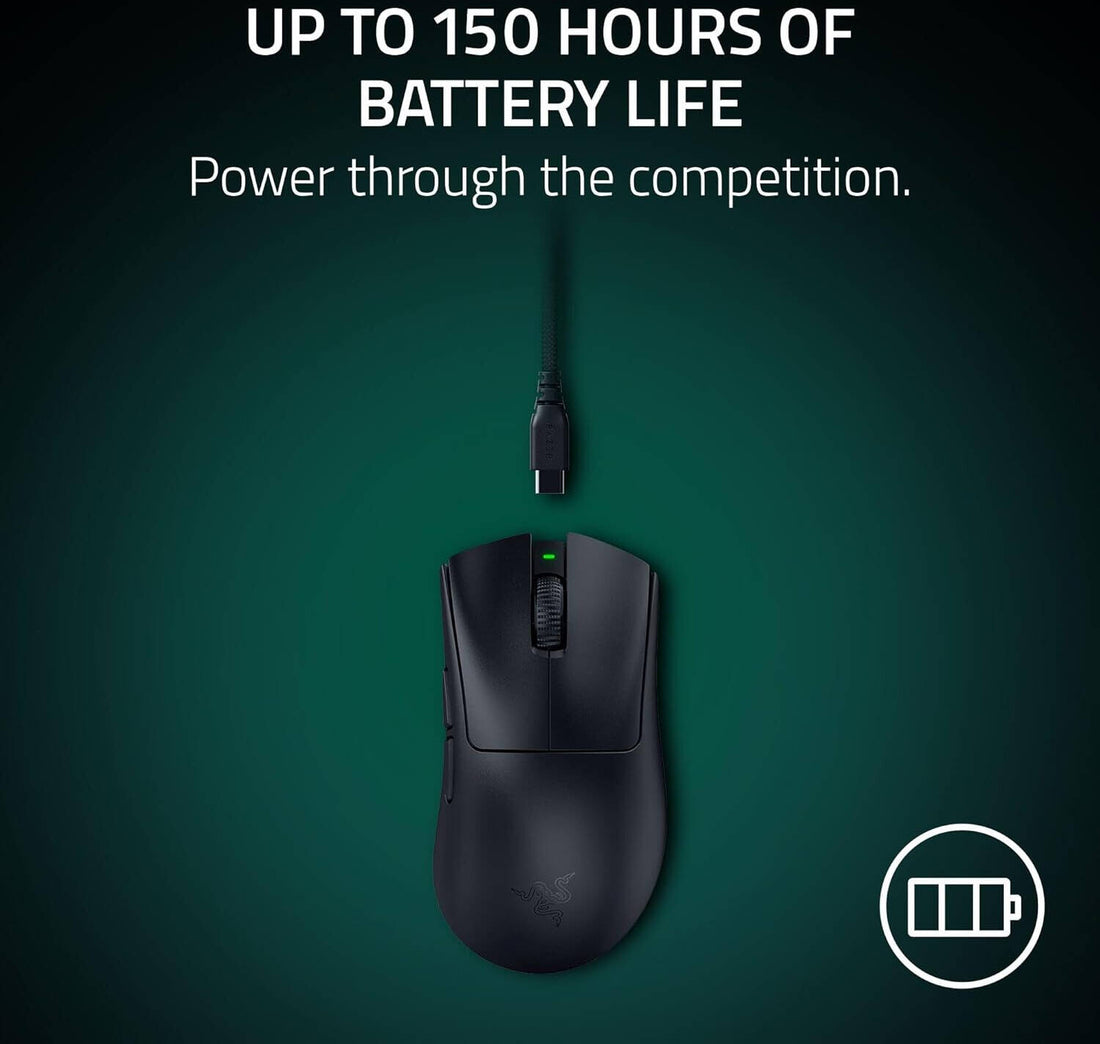 Razer DeathAdder V4 Pro Gaming Mouse, Optical Mouse Switches Gen-4, 900 Max Speed IPS, 45,000 Max Sensitivity DPI, Up to 8000 Hz Polling Rate, Black | RZ01-05330100-R3G1