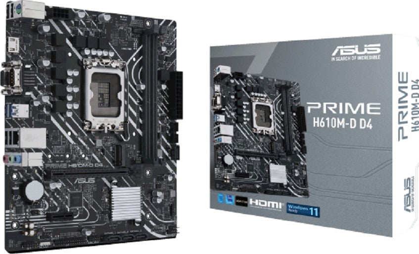 Asus Prime H610M-D D4 M-ATX Motherboard, LGA 1700 Socket, DDR4 | 90MB1A00-M0EAY0