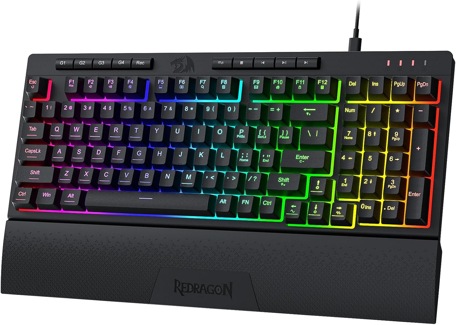 Redragon Shiva K515 98-Key RGB Membrane Gaming Keyboard, Mechanical Linear Switches, 26-Key Anti-Ghosting