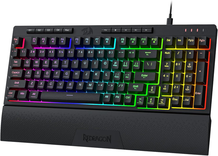 Redragon Shiva K515 98-Key RGB Membrane Gaming Keyboard, Mechanical Linear Switches, 26-Key Anti-Ghosting