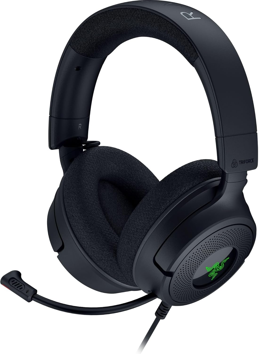 Razer Kraken V4 X Wired Gaming Headphones, Black, 40mm Razer TriForce Driver, Retractable Razer HyperClear, Unidirectional Pick-Up Pattern, Leatherette Cushions