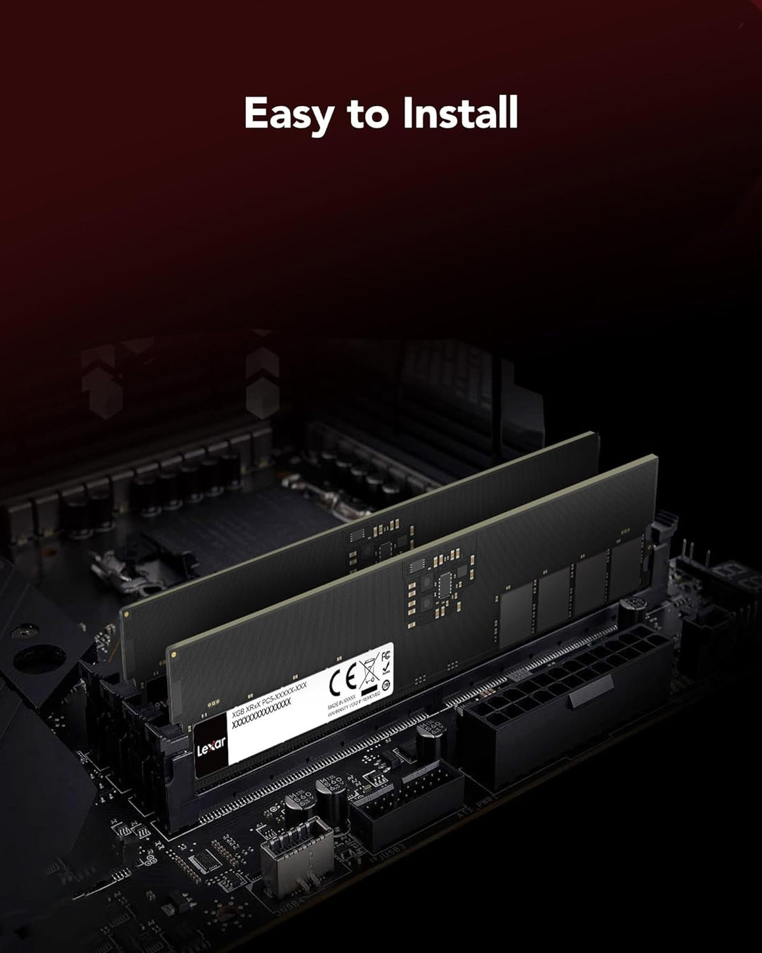 Lexar 16GB 5600MHz DDR5 UDIMM Desktop Memory, Black