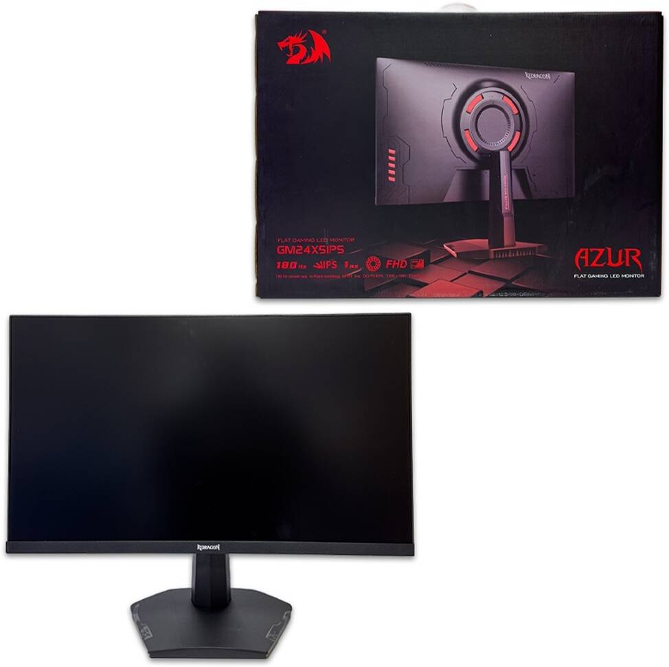 Redragon AZUR GM24X5IPS Gaming Monitor, 24 Inch IPS Gaming Monitor, FHD Resolution, 180Hz Refresh Rate, 1ms Response Time, AMD FreeSync Technology, 16.7m Color Display, Black | GM24X5IPS