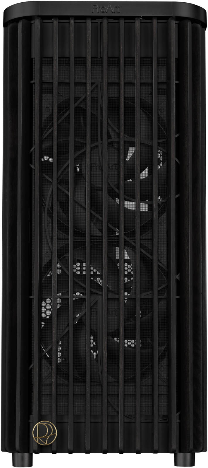 ASUS ProArt PA401 Wood Edition Computer Case, Tempered Glass Panel, 2x 160mm Pre-Installed Fans, Up to 240mm Radiator & 5x Fan Support, Black | 90DC00M0-B39000
