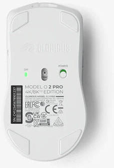 Glorious Model O 2 PRO White 4K/8K Wireless Gaming Mouse, 2.4GHz 1ms delay, 4K/8K Polling, 100M clicks, 59g Ultralight, 26K DPI, RGB, Ambidextrous, 6 Buttons, PTFE Feet | GLO-MS-POWV2-4K8K-W