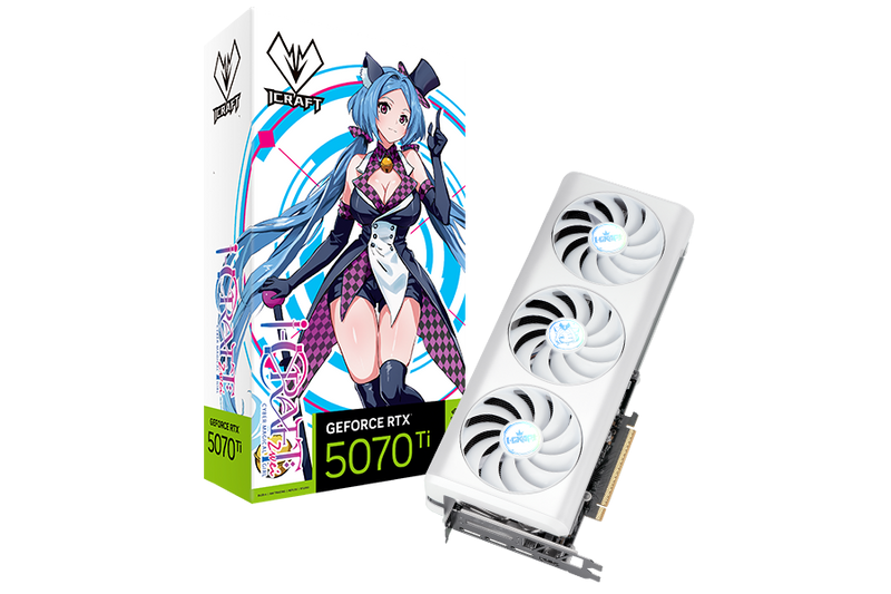 MAXSUN iCraft GeForce RTX 5070 Ti 16GB OC AIGA Triple Fan Gaming Graphics Card, White | MS-RTX5070Ti iCraft OC16G AIGA