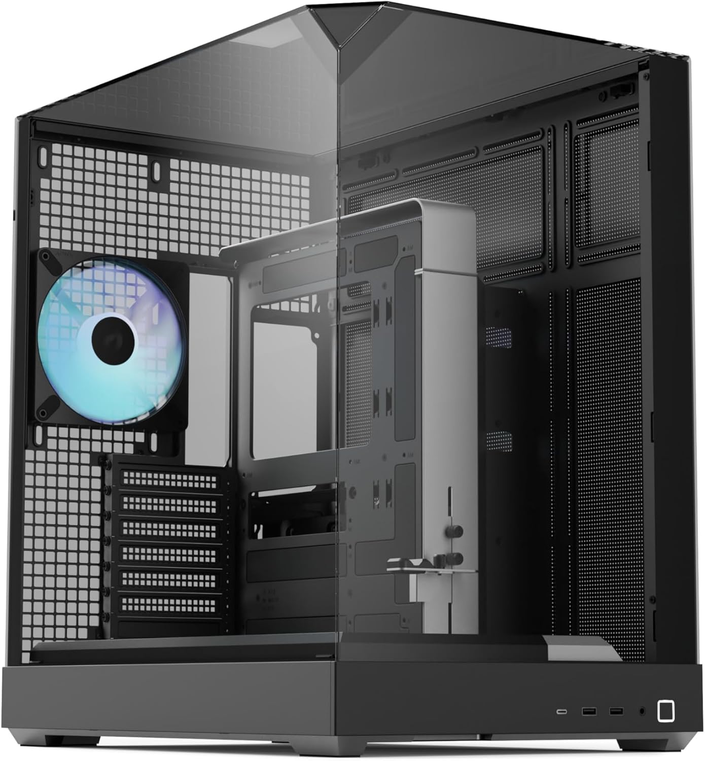 APNX V2 Black ATX Gaming Case with 4×140mm Fans & 3-Side Tempered Glass | APCM-VI102143.11