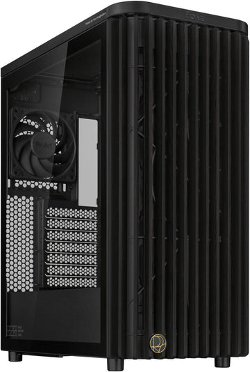 ASUS ProArt PA401 Wood Edition Computer Case, Tempered Glass Panel, 2x 160mm Pre-Installed Fans, Up to 240mm Radiator & 5x Fan Support, Black | 90DC00M0-B39000