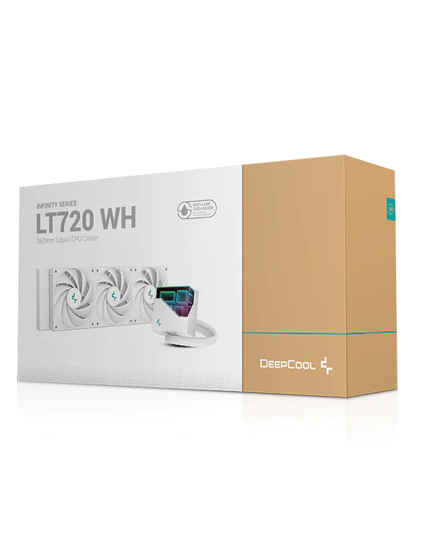 مبرد وحدة المعالجة المركزية السائل عالي الأداء Deepcool LT720 مقاس 360 مم (أبيض) 
