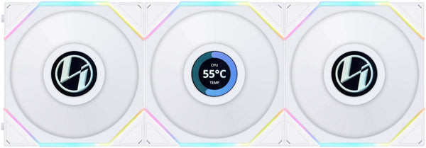 Lian Li UNI FAN TL120 LCD RGB Triple-Pack Fan - White | G99.12TLLCD3W.00