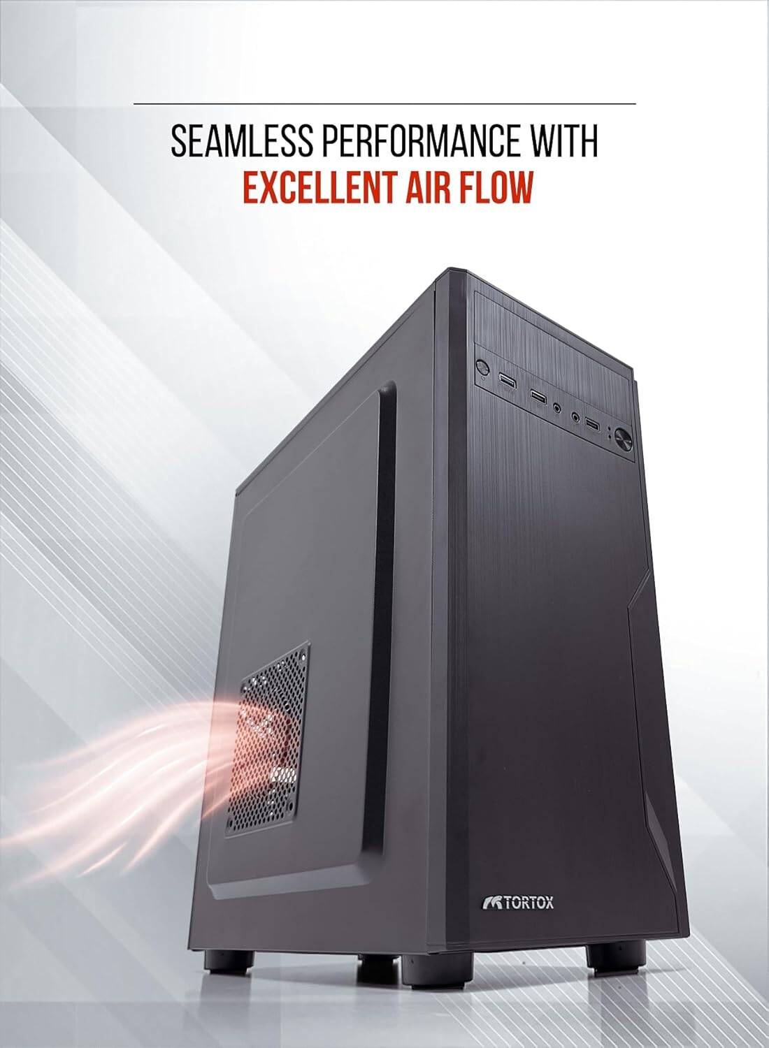 Tortox Zion Professional mATX PC Case with Pre-Installed 350W ATX Power Supply and 120MM Chassis Fan