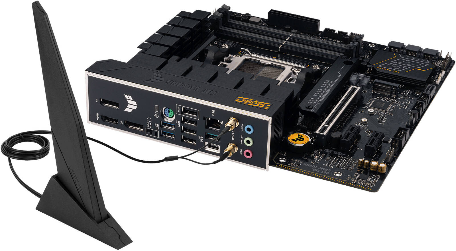 ASUS TUF B650M-E WIFI AM5 Gaming Motherboard, AMD B650 Chipset, 4x DIMM DDR5 Slots, 192GB Max Memory, 2x M.2 Slots, 2x DP, 1x HDMI, 3x Audio Jacks, 1x Realtek 2.5Gb Port | 90MB1FV0-M0EAY0