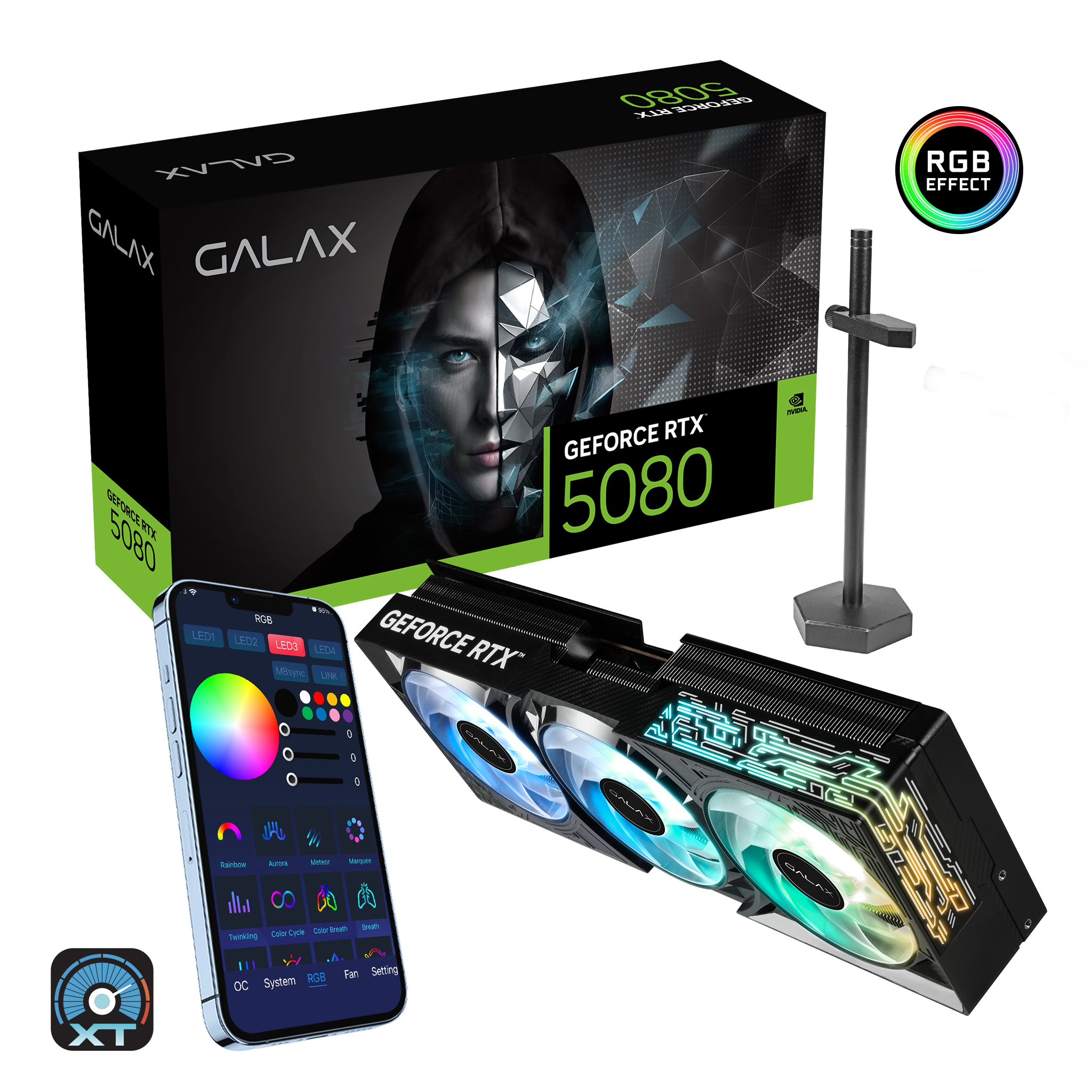 GALAX GeForce RTX 5080 1-Click OC 16GB GDDR7 256-bit DP2.1b*3/HDMI 2.1b/DLSS 4 Graphics Card