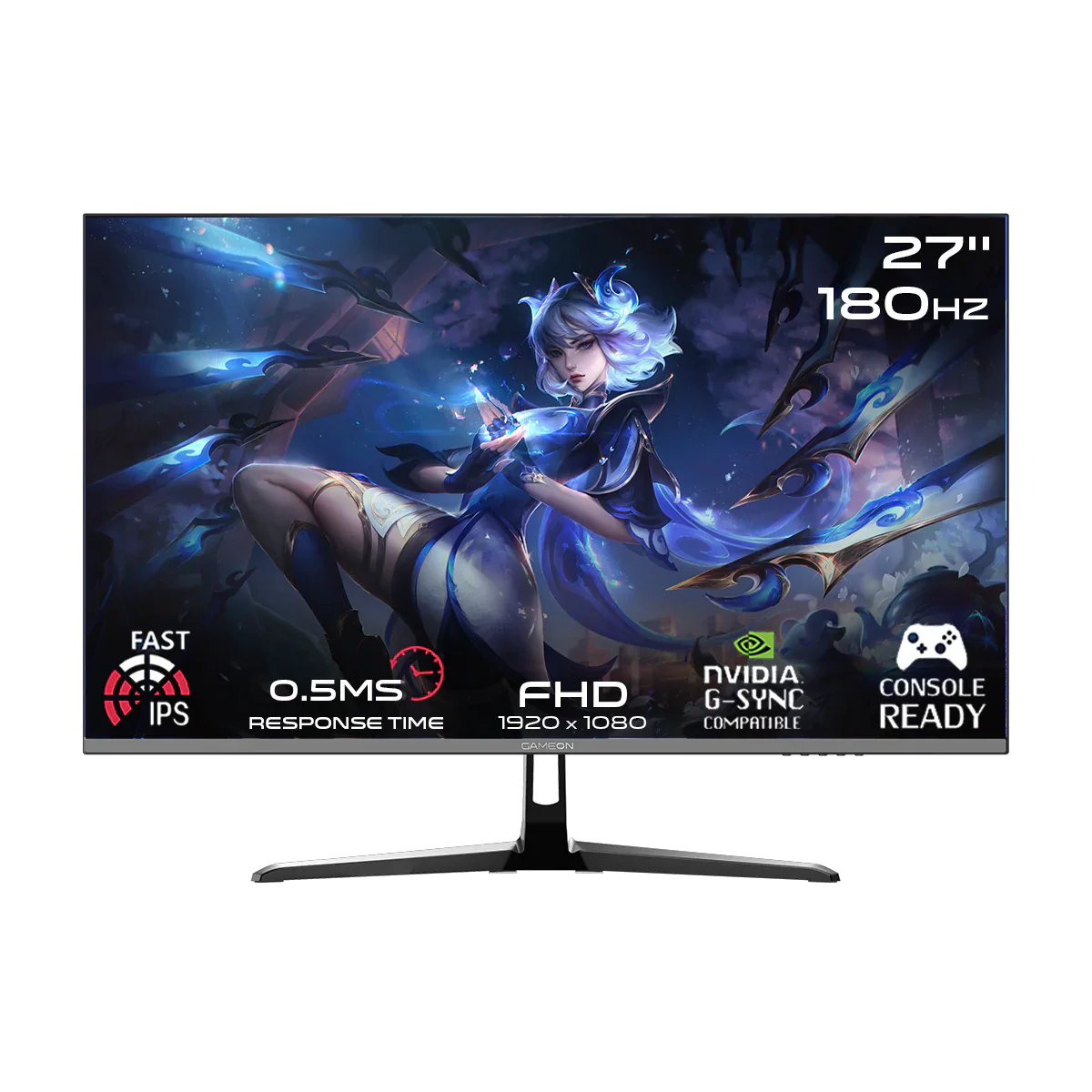 GAMEON GOPS27180IPS Pro Series 27" FHD 180Hz Fast IPS Gaming Monitor (PS5 Supported) - Black | GOPS27180IPS