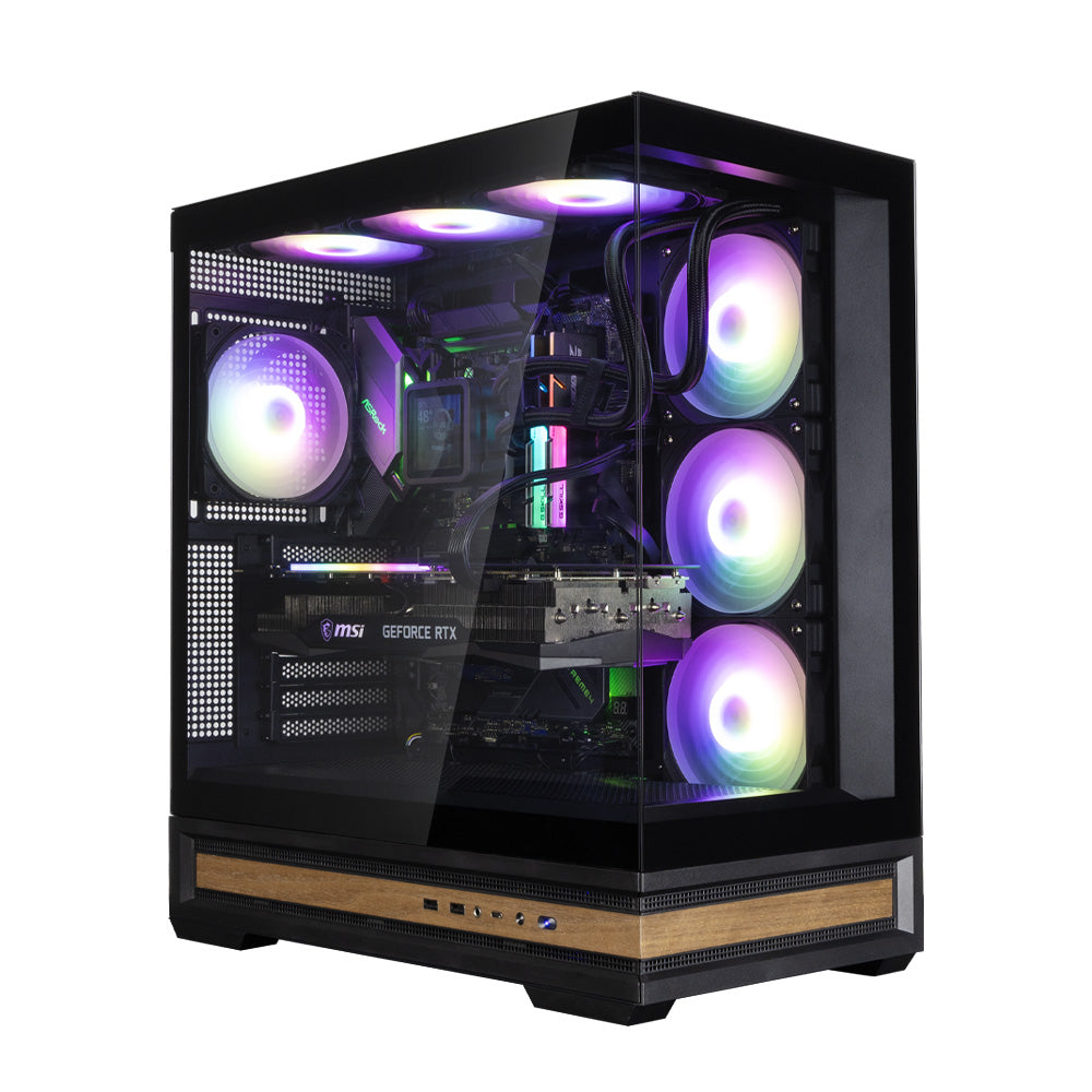 Zalman P40 NAMU Black ATX Mid-Tower Gaming Chassis, Panoramic Tempered Glass, Wooden Elements | P40 Namu Black