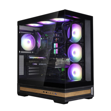 Zalman P40 NAMU Black ATX Mid-Tower Gaming Chassis, Panoramic Tempered Glass, Wooden Elements | P40 Namu Black