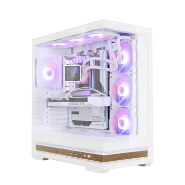 Zalman P40 NAMU White ATX Mid-Tower Gaming Chassis, Panoramic Tempered Glass, Wooden Elements | P40 Namu White