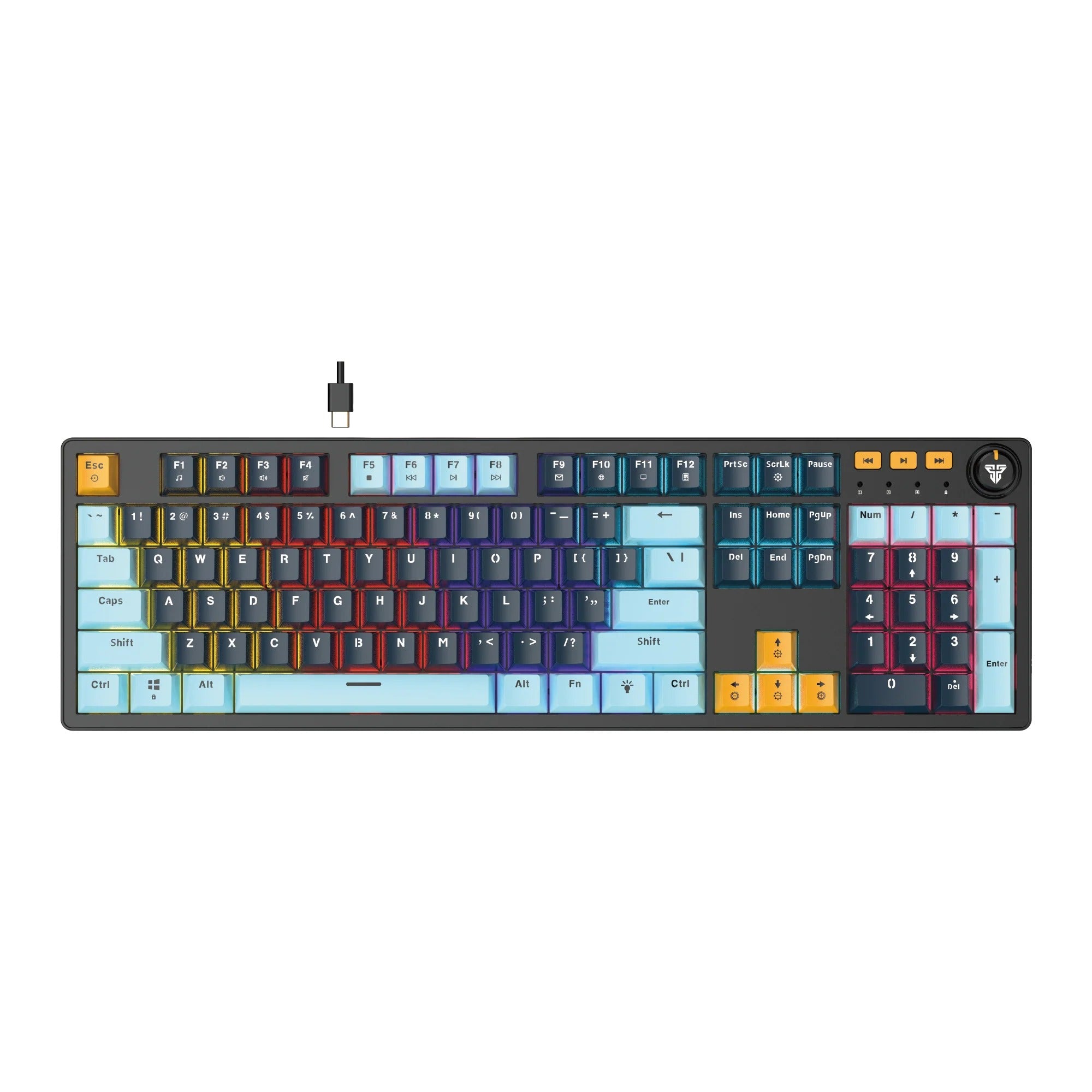 Fantech MK893SNR Wired Gaming Mechanical Keyboard, Red Switch, Mizu Navy