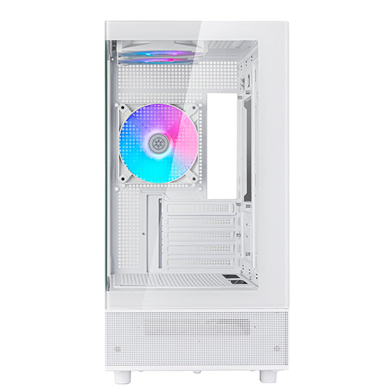 Silverstone Lucid 04 WHITE Mico ATX Gaming Chassis Panoramic Tempered Glass Case | SST-LD04-W-ARGB