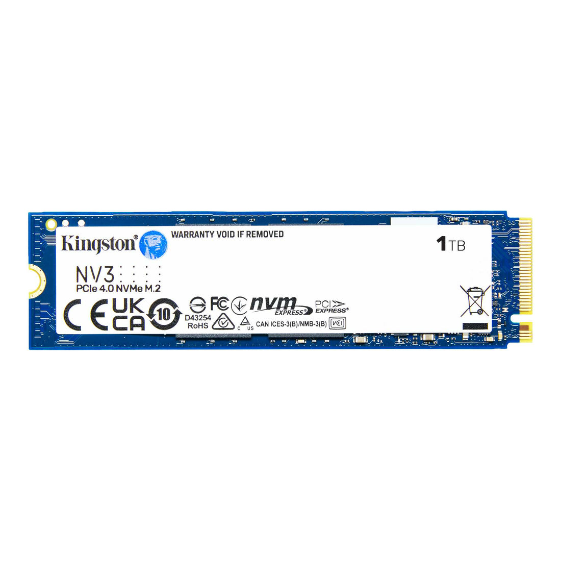 Kingston NV3 1TB M.2 2280 NVMe Internal SSD, Up to 6000MB/s Read / 4000MB/s Write Speed, PCIe Gen 4x4