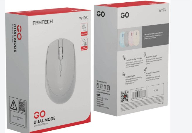 FANTECH W193 GREY GO DUAL MODE WIRELESS /BLUTOOTH MOUSE