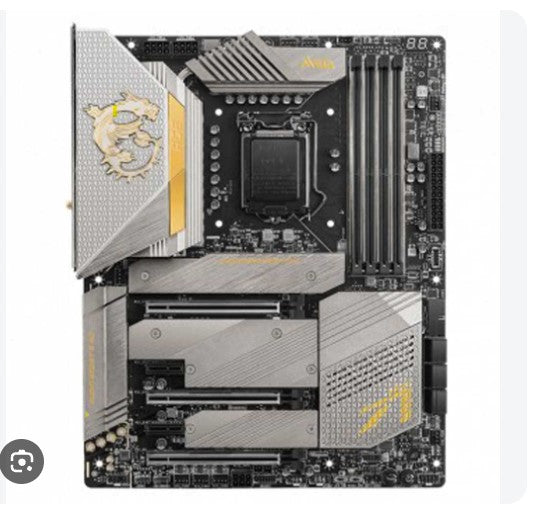 MSI MEG Z590 ACE Gold Edition LGA 1200 Socket DDR4 ATX Gaming Motherboard, Gold