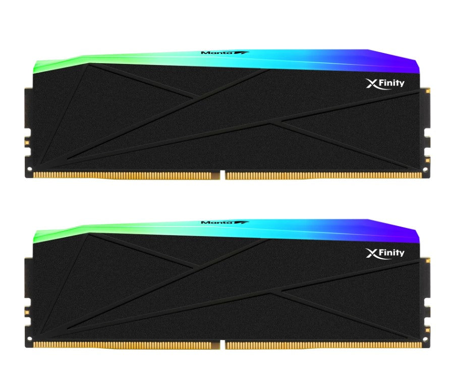 V-COLOR Manta XFinity RGB DDR5 32GB (16GBx2) 6000MHz XMP 3.0 & AMD EXPO CL30 1.35V RGB Gaming Desktop Upgrade RAM U-DIMM Memory Module SK Hynix IC - BLACK TMXFL1660830KWK
