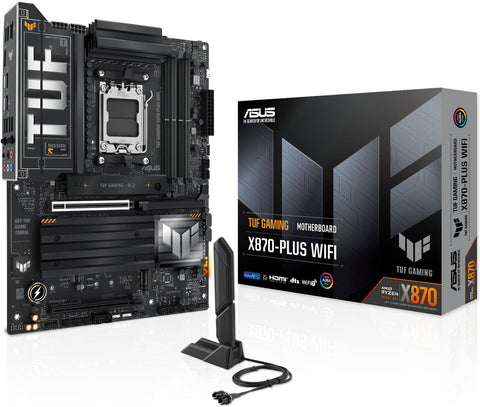 ASUS TUF Gaming X870-Plus WIFI AM5 ATX Motherboard, AMD X870 Chipset, 4x DDR5 DIMM Slots, 192GB Max Memory