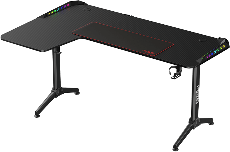 Twisted Minds RGB Corner Gaming Table, 160*100*75 cm, LEFT, BLACK | TM-Y-LB-RGB