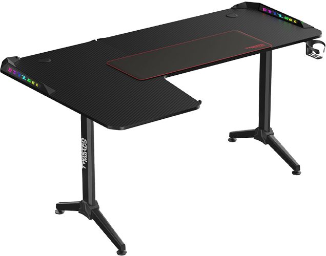 Twisted Minds RGB Corner Gaming Table, 160*100*75 cm, RIGHT, BLACK | TM-Y-RB-RGB