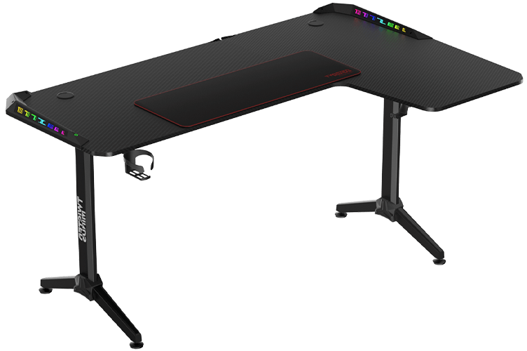 Twisted Minds RGB Corner Gaming Table, 160*100*75 cm, RIGHT, BLACK | TM-Y-RB-RGB