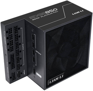 Lian-Li Edge L-Shape 850W 80+ Platinum Fully Modular Power Supply, Black, 120mm FDB Fan, ATX 3.0 & 3.1 Compliant, PCIe 5.1 Support, Active PFC | G9P.EG0850.BE00.UK