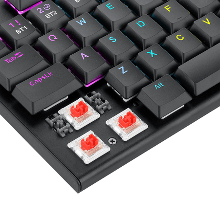 Redragon K618 Horus PRO Wireless RGB Mechanical Keyboard, Bluetooth/2.4Ghz/Wired Tri-Mode Ultra-Thin Low Profile Gaming Keyboard w/No-Lag Cordless Connection